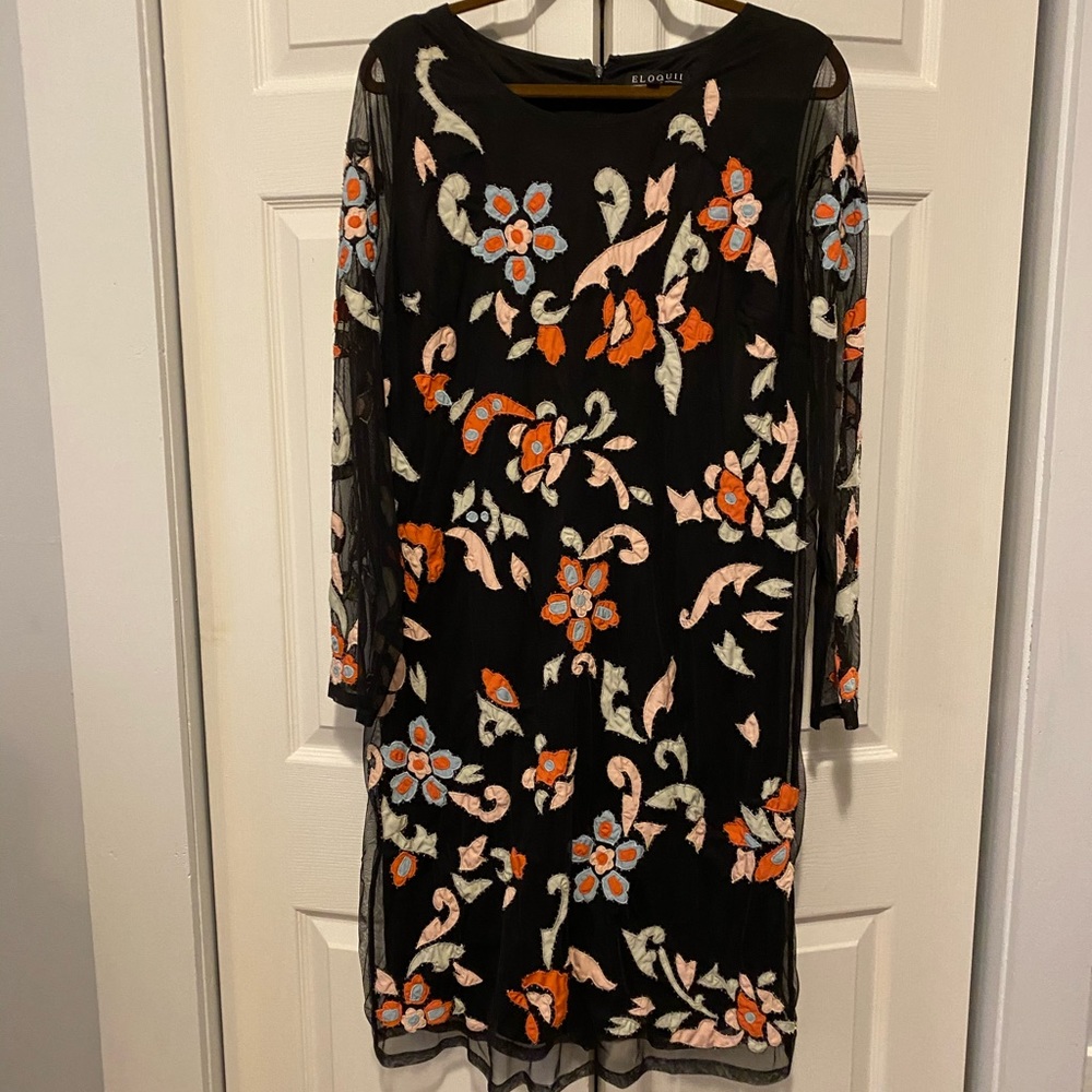 Studio Eloquii Sheer Overlay Dress